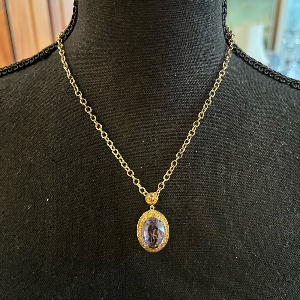 KOHLS  Simply Vera Wang 14k over Silver Amethyst Necklace 16” Long